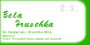 bela hruschka business card